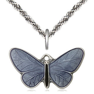 Sterling Silver Butterfly Medal Religious and Catholic Jewelry
