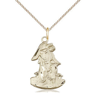 14kt Gold Guardian Angel Medal