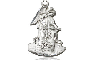 Sterling Silver Guardian Angel Medal
