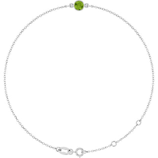 14K White Natural Peridot 6 1/2-7 1/2" Bracelet
