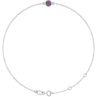 14K White Lab-Grown Alexandrite 6 1/2-7 1/2" Bracelet