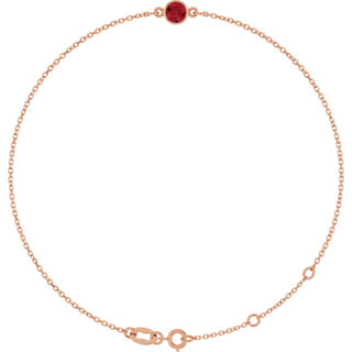 14K Rose Lab-Grown Ruby 6 1/2-7 1/2" Bracelet