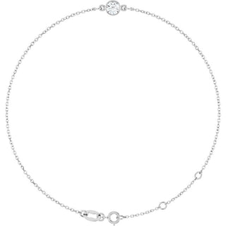 14K White Natural White Sapphire 6 1/2-7 1/2" Bracelet