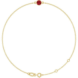 14K Yellow Lab-Grown Ruby 6 1/2-7 1/2" Bracelet