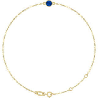 14K Yellow Lab-Grown Blue Sapphire 6 1/2-7 1/2" Bracelet