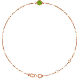 14K Rose Natural Peridot 6 1/2-7 1/2" Bracelet