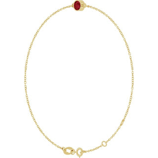 14K Yellow Lab-Grown Ruby 6 1/2-7 1/2" Bracelet
