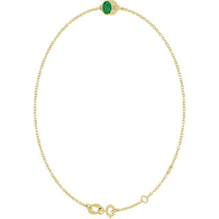 14K Yellow Natural Emerald 6 1/2-7 1/2" Bracelet