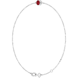 14K White Natural Ruby 6 1/2-7 1/2" Bracelet