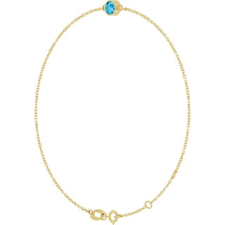 14K Yellow Natural Aquamarine 6 1/2-7 1/2" Bracelet