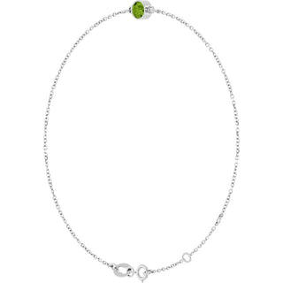 14K White Natural Peridot 6 1/2-7 1/2" Bracelet