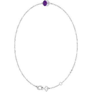 14K White Natural Amethyst 6 1/2-7 1/2" Bracelet