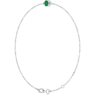 14K White Lab-Grown Emerald 6 1/2-7 1/2" Bracelet