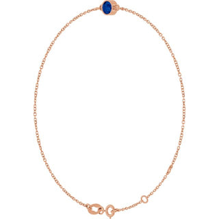 14K Rose Lab-Grown Blue Sapphire 6 1/2-7 1/2" Bracelet