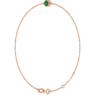 14K Rose Lab-Grown Emerald 6 1/2-7 1/2" Bracelet
