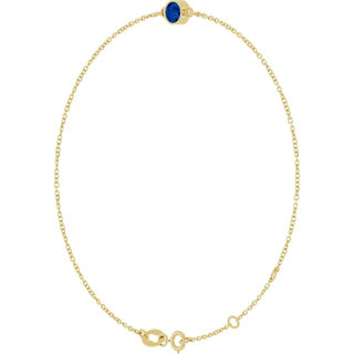 14K Yellow Natural Blue Sapphire 6 1/2-7 1/2" Bracelet