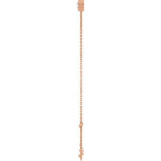 14K Rose Natural White Sapphire 6 1/2-7 1/2" Bracelet