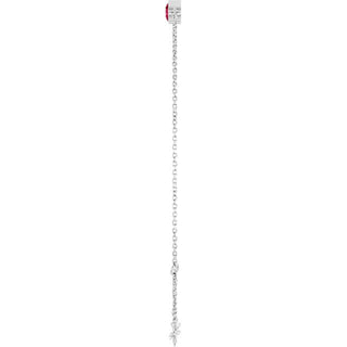 14K White Natural Ruby 6 1/2-7 1/2" Bracelet