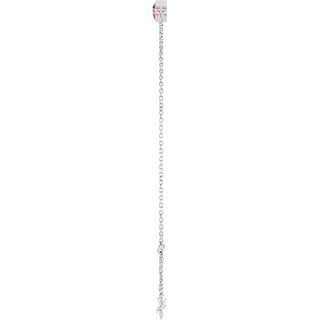 14K White Natural Pink Tourmaline 6 1/2-7 1/2" Bracelet