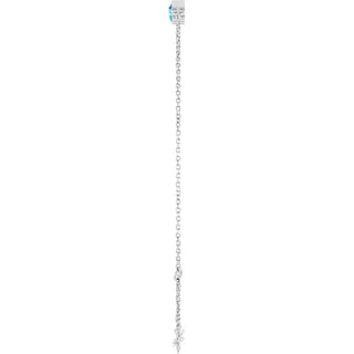 14K White Natural Blue Zircon 6 1/2-7 1/2" Bracelet