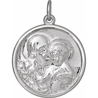 14K White 22 mm Saint Joseph Medal