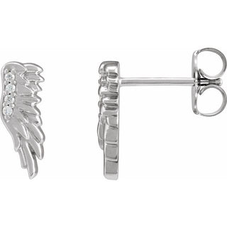Platinum .02 CTW Natural Diamond Angel Wing Earrings