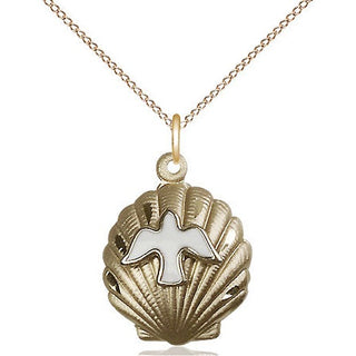 14kt Gold Shell / Holy Spirit Medal