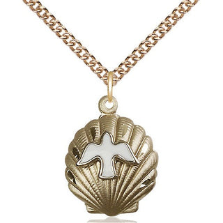 14kt Gold Shell / Holy Spirit Medal