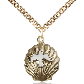 14kt Gold Shell / Holy Spirit Medal