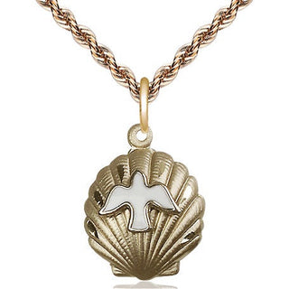 14kt Gold Shell / Holy Spirit Medal