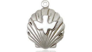 Sterling Silver Shell / Holy Spirit Medal Religious Jewelry