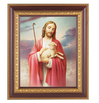 Good Shepherd In Cherry Frame 10.25X12.25" 8X10 Print