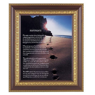 Footprints In Cherry Frame 10.25X12.25" 8X10 Print