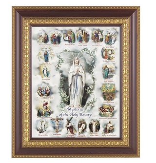 Mysteries Of The Rosary Cherry Frame 10.25X12.25" 8X10 Print
