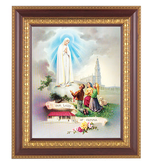 Our Lady Of Fatima In Cherry Frame 10.25X12.25" 8X10 Print