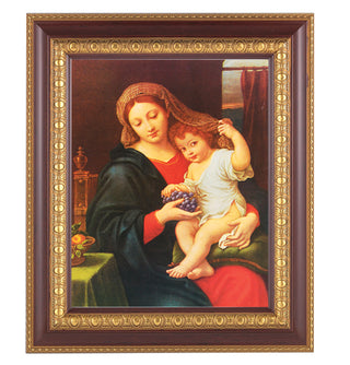 Madonna Of The Grapes In Cherry Frame 10.25X12.25" 8X10 Print
