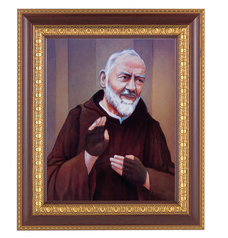 St. Pio In Cherry Frame 10.25X12.25" 8X10 Print