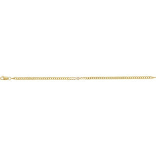 14K Yellow .07 CT Natural Diamond Link 7" Bracelet