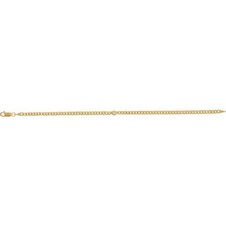 14K Yellow 1/5 CT Lab-Grown Diamond Link 7" Bracelet