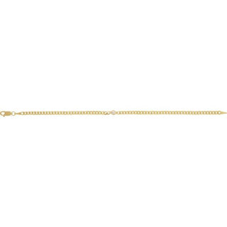 14K Yellow 1/10 CT Lab-Grown Diamond Link 7" Bracelet