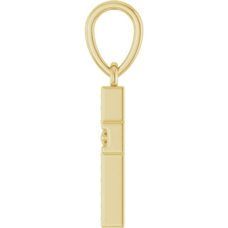 14K Yellow Beaded Cross Pendant