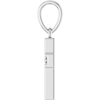 14K White Beaded Cross Pendant