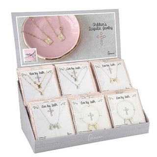 24-Piece Set Scapular Jewelry Asst Children's With Display