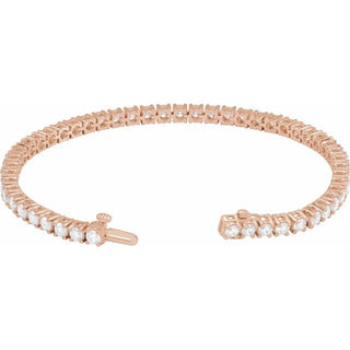 14K Rose 6 CTW Lab-Grown Diamond Line 7" Bracelet