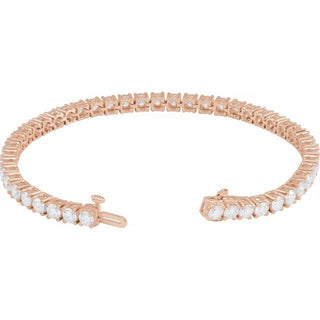 14K Rose 8 CTW Lab-Grown Diamond Line 7" Bracelet