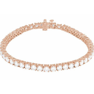 14K Rose 8 CTW Lab-Grown Diamond Line 7" Bracelet