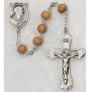 7MM Olive Wood Round Rosary