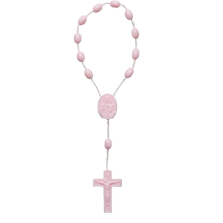 Bulk Pink Plastic One-Decade Rosary