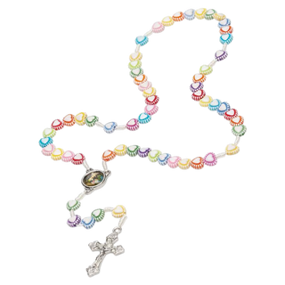 3-pack - Kid Guardian Angel Heart Rosary