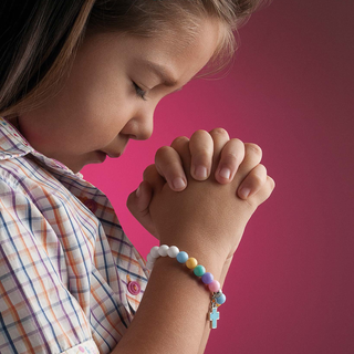 6-Pack - Multicolor Girls Cross Bracelet